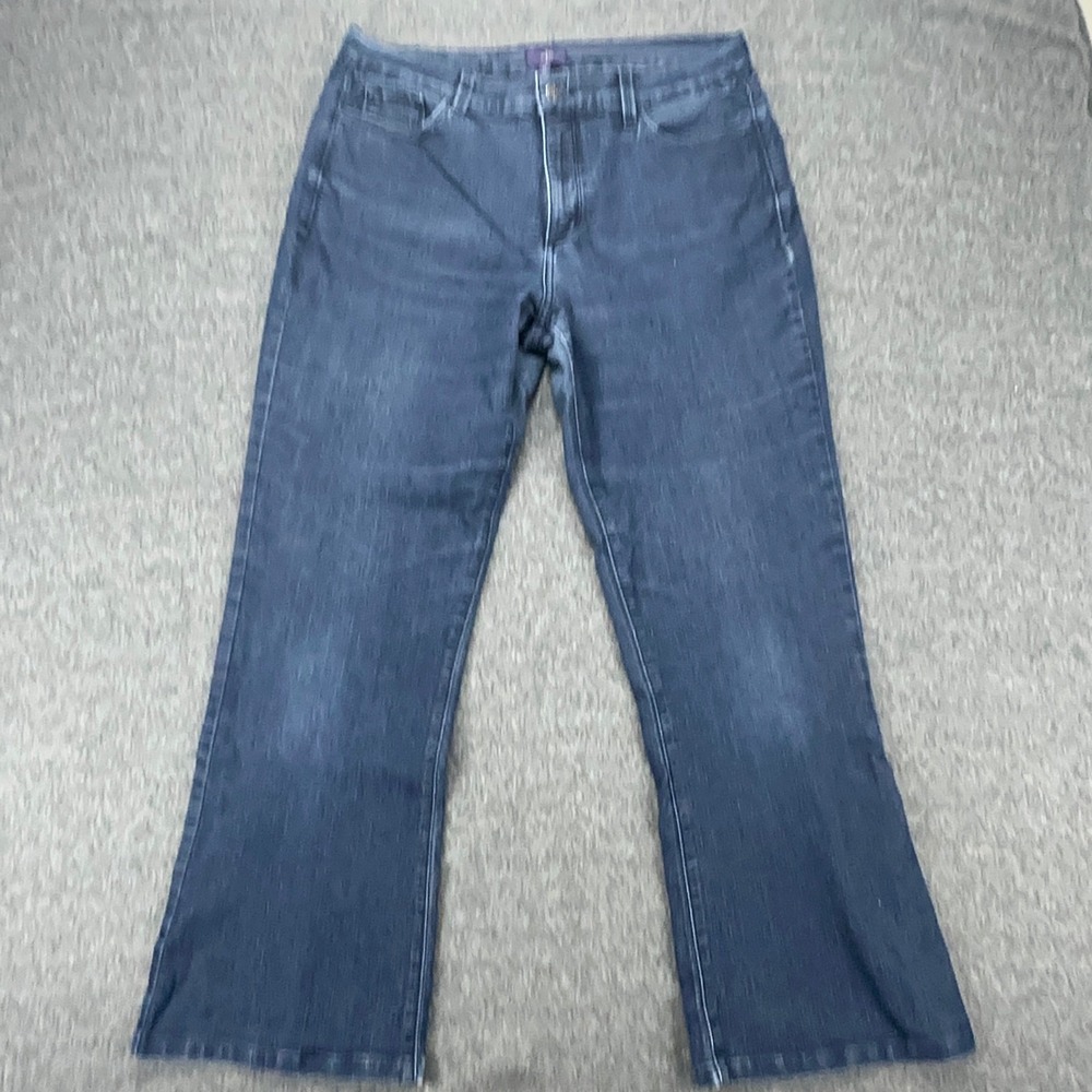 NYDJ Women's Bootcut Stretch Jeans Dark Wash Denim Size 14 Made‎ in USA